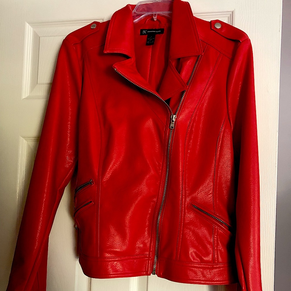 Inc. Red “leather” Moto Jacket